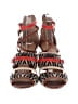 Antonio Melani 100% Leather Animal Print Brown Orange Sandals Size 8 - photo 2