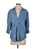 Zara Blue 3/4 Sleeve Button-Down Shirt Size XS - photo 1
