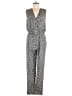 Diane von Furstenberg Animal Print Black Silver Jumpsuit Size 6 - photo 1