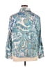 Chico's 100% Polyester Paisley Blue Long Sleeve Blouse Size XL (3) - photo 2