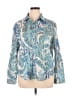 Chico's 100% Polyester Paisley Blue Long Sleeve Blouse Size XL (3) - photo 1