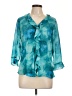 Kathy Che 100% Polyester Teal 3/4 Sleeve Blouse Size 10 - photo 1