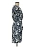 A. Putnam 100% Polyester Print Blue Gray Casual Dress Size M - photo 4
