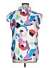 Unbranded 100% Polyester Hearts Blue Short Sleeve Blouse Size L - photo 1