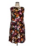 MSK Print Multi Color Orange Casual Dress Size 1X - photo 1