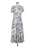 Perceptions Print Gray Casual Dress Size M - photo 1