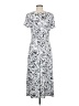 Perceptions Print Gray Casual Dress Size M - photo 2