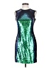 Shoshanna 100% Polyester Metallic Green Cocktail Dress Size 2 - photo 1