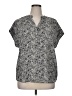 Cynthia Steffe 100% Polyester Silver Short Sleeve Blouse Size XL - photo 1