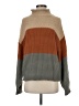 Unbranded 100% Acrylic Color Block Brown Tan Turtleneck Sweater Size S - photo 1