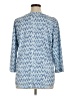 L.L.Bean Chevron-herringbone Blue 3/4 Sleeve Blouse Size XL - photo 2