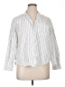 Gap Body Stripes White 3/4 Sleeve Button-Down Shirt Size XL - photo 1