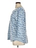 L.L.Bean Chevron-herringbone Blue 3/4 Sleeve Blouse Size XL - photo 5