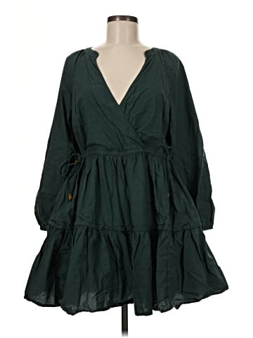 Madewell Crinkle Poplin Wrap Mini Dress (view 1)