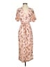 AE STUDIO 100% Viscose Floral Tan Casual Dress Size S - photo 1