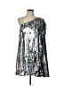 Reiss 100% Polyester Silver Cocktail Dress Size 12 - photo 1