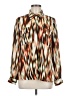 Fever Color Block Brown Long Sleeve Blouse Size M - photo 1