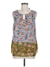 CAbi 100% Polyester Floral Green Blue Sleeveless Blouse Size M - photo 1