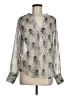 Veronica M. Animal Print Silver Long Sleeve Blouse Size M - photo 1