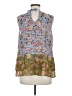 CAbi 100% Polyester Floral Green Blue Sleeveless Blouse Size M - photo 2
