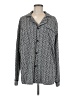 Assorted Brands Chevron-herringbone Silver Long Sleeve Button-Down Shirt Size M - photo 1