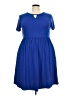Assorted Brands 100% Polyester Solid Blue Casual Dress Size 3XL - photo 1