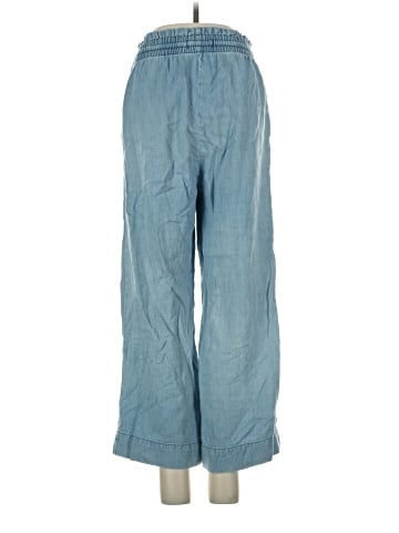 Madewell Indigo Smocked Huston Pull-On Crop Pants (view 2)