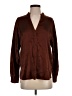 Vince. 100% Silk Brown Long Sleeve Polo Size XXS - photo 1