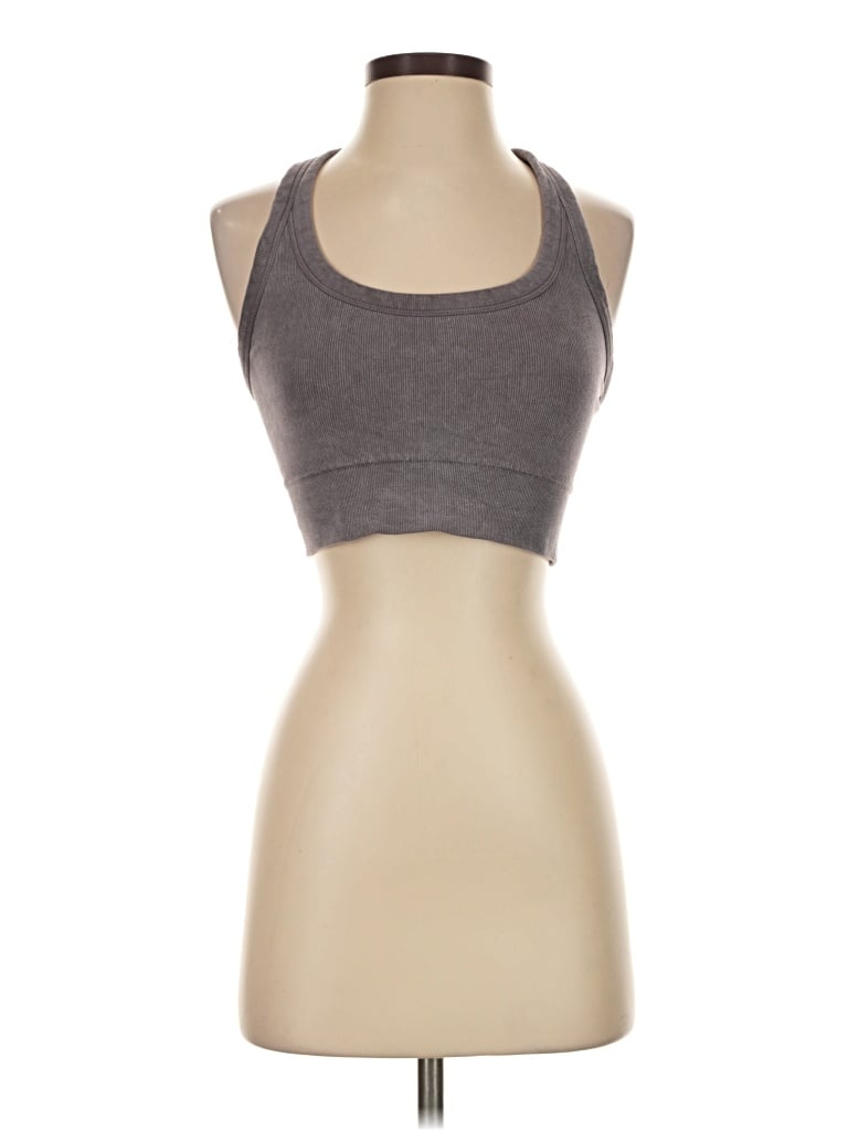 Pre-owned Fp Movement Tank Top Gray Halter Neckline Tops