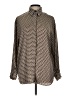 Shein 100% Polyester Houndstooth Brown Long Sleeve Blouse Size L - photo 1