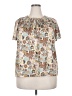 Haband! 100% Polyester Ivory Short Sleeve Blouse Size XXL - photo 1