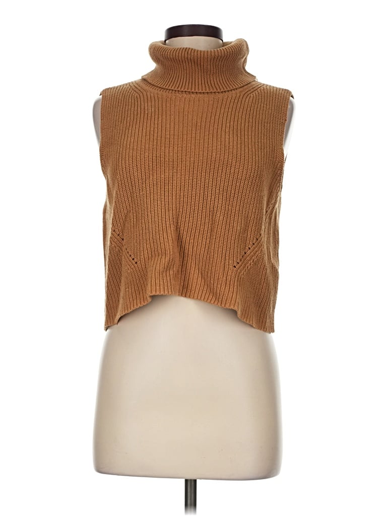 Pre-owned French Connection Sleeveless Turtleneck In Brown