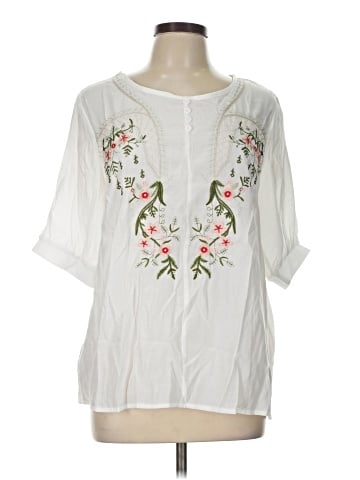 Shein Curve 3/4 Sleeve Blouse (view 1)