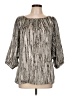 Anne Klein 100% Polyester Animal Print Silver 3/4 Sleeve Blouse Size L - photo 1