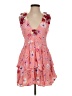 LoveShackFancy 100% Viscose Floral Pink Cocktail Dress Size 4 - photo 1