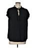 Current Air 100% Polyester Black Short Sleeve Blouse Size L - photo 1
