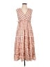 Max Studio Checkered-gingham Orange Casual Dress Size L - photo 1