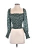 2Bella Floral Green 3/4 Sleeve Blouse Size S - photo 1