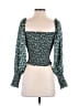 2Bella Floral Green 3/4 Sleeve Blouse Size S - photo 2