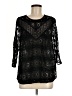Fleur Wood Black 3/4 Sleeve Blouse Size Med (2) - photo 1