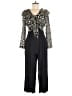 Jeffrey & Dara 100% Polyester Graphic Black Jumpsuit Size 9 - 10 Petite - photo 1