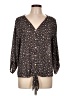 West Kei 100% Polyester Animal Print Brown 3/4 Sleeve Blouse Size L - photo 1