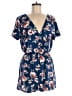 French Grey Floral Blue Romper Size M - photo 1