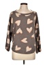 Chris & Carol Hearts Gray 3/4 Sleeve Top Size L - photo 1