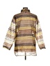 The Limited Stripes Brown 3/4 Sleeve Button-Down Shirt Size XL - photo 2