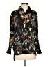 Elan 100% Polyester Floral Black Long Sleeve Blouse Size S - photo 1