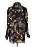 Elan 100% Polyester Floral Black Long Sleeve Blouse Size S - photo 2