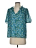 J.Crew 100% Polyester Blue Short Sleeve Blouse Size XS - photo 1
