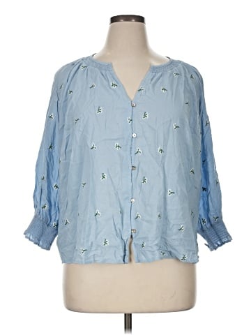 Market and Spruce 3/4 Sleeve Button-Down Shirt (view 1)
