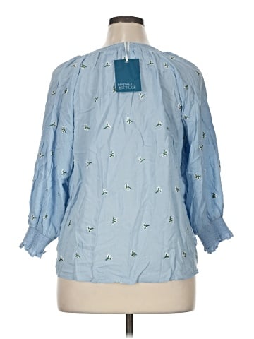 Market and Spruce 3/4 Sleeve Button-Down Shirt (view 2)
